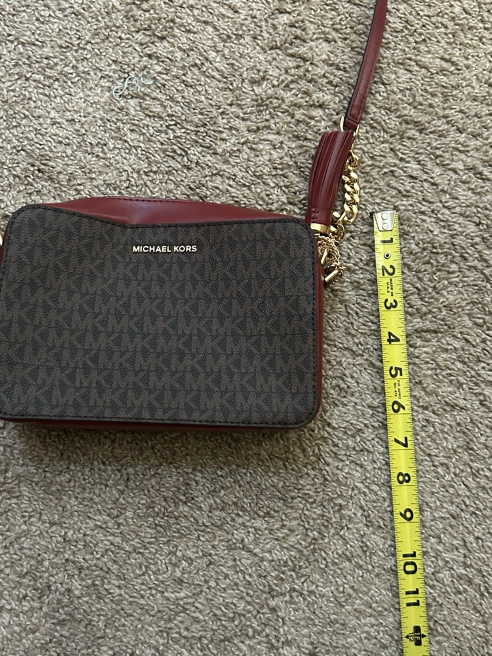 Michael Kors Jet Set Brandy Camera Signature Crossbody Bag Purse Chic Casual - Picture 9 of 9